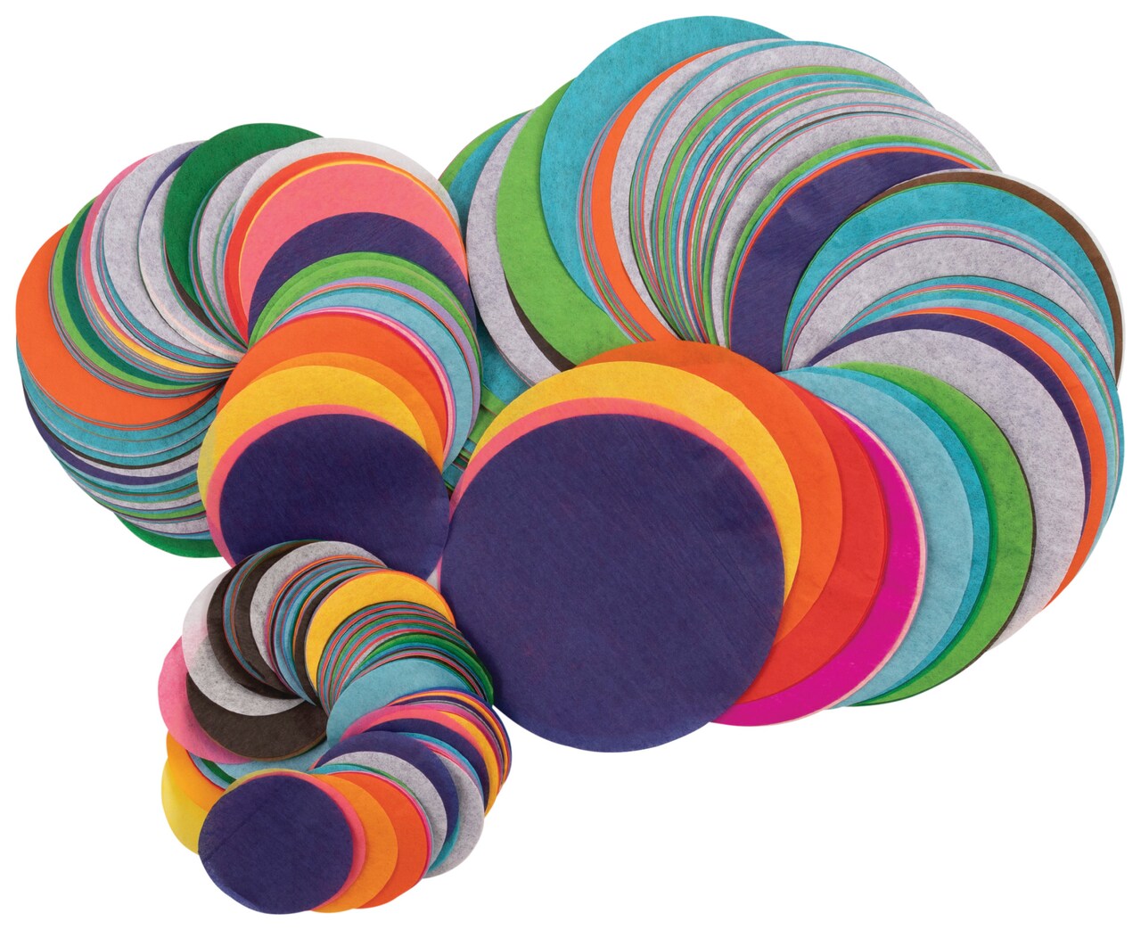 Spectra Pre-Cut Tissue Paper Circles, Assorted Size and Colors, Pack of 2250